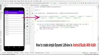 How to create simple Dynamic Listview in 📱 Android 📱 Studio With Kotlin