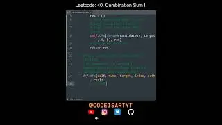 Leetcode 40. Combination Sum II in Python | Python Leetcode | Python Coding Tutorial | Python ASMR