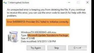 Windows Update Error 0x8009001d, Provider DLL Failed to Initialize Correctly FIX