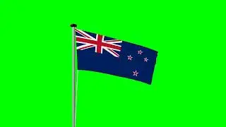 New Zealand COUNTRY NATIONAL FLAG ANIMATED GREEN SCREEN EFFECT BACKGROUND VIDEO