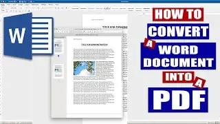 How to convert Word to a PDF File | Microsoft Word Tutorials