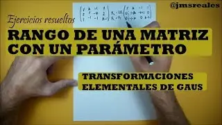 Ejemplo: calcular rango de una matriz con parámetros usando Gauss. Ejercicio resuelto.