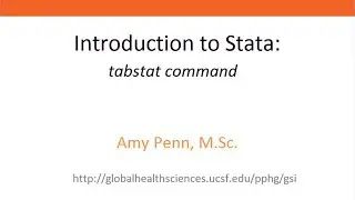 Introduction to Stata - tabstat command