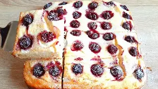 Творожный Пирог с Вишней. Вкусный Пирог с Творогом