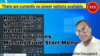 How to fix Shutdown Options Missing From Start Menu | There are Currently no power options available