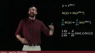 Logarithmic Differentiation |  Example: x^sinx