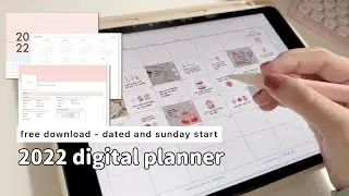 FREE 2022 digital planner | complete, dated & sunday start | Goodnotes 5 iPad ✍🏻 Indonesia (engsub)