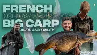 French Holiday Fishing for Big Carp - Alfie and Finley at Abbey Lakes