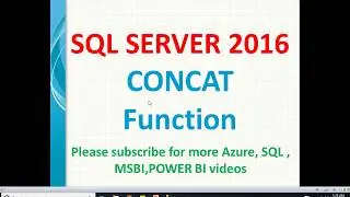 CONCAT Function in SQL Server | SQL Concat function