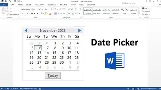 How to Insert Date Picker In MS Word | Date Calendar In MS Word