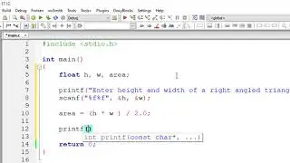 C program To Find Area of Right Angled Triangle