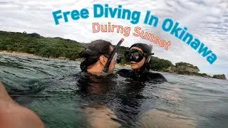 Sunset Free Diving in Okinawa Japan