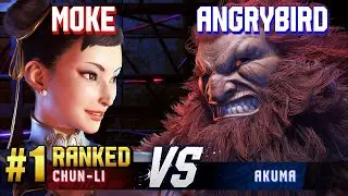 SF6 ▰ MOKE (#1 Ranked Chun-Li) vs ANGRYBIRD (Akuma) ▰ High Level Gameplay