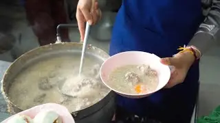 The ultimate congee, a rice porridge dish ($1). JOK SAM YAN, Bangkok.