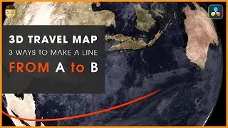 3D Travel Map Lines DaVinci Resolve