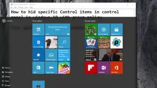 how to hide specified Control panel items in windows 10
