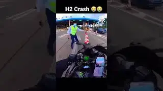 KAWASAKI NINJA H2 CRASH 100k views 😱 #viralvideo #shorts