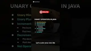 UNARY OPERATORS IN JAVA || NARESH SWAMI #