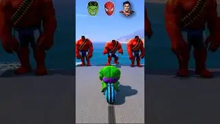 😍🤣Super Hero Bike Jumping Test #shorts #gta #spiderman #ironman #batman