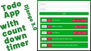 COMPLETE - HOW TO BUILD A TODO APP IN DJANGO - TODO APP WITH COUNT DOWN TIMER