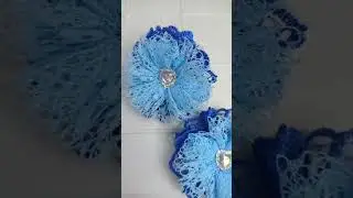 голубые цветы# канзаши#