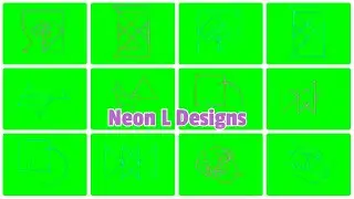 Neon Pack V2.0 Animated Set_Green screen Elements Video collection_HD