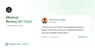 Review UI card | with HTML and CSS