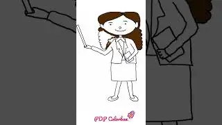 Teacher Community Helper draw and colour #shorts #drawing