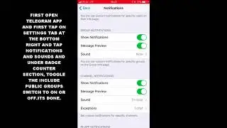 HOW TO ENABLE OR DISABLE INCLUDE PUBLIC GROUPS (BADGE COUNTER) IN TELEGRAM APP (IOS)