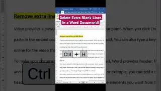 MS-Word Time saving Trick: How to Delete Extra Blank Lines in a Word Document!!