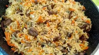 Pilaf with chicken hearts! | Simple recipe!