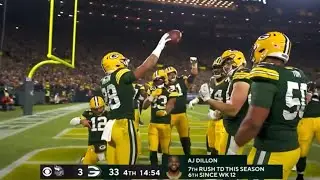 AJ Dillon Conducts the Packers Orchestra after Touchdown Run | Vikings vs Packers
