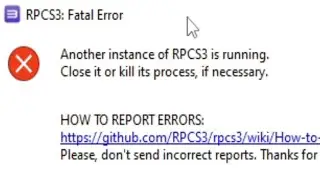 Rpcs3 fatal error Another instance of RPCS3 is running