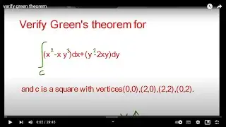 Verify greens theorem