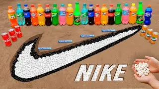 Giant NIKE Logo with Orbeez vs Coca Cola, Mentos underground