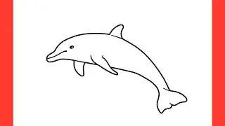 How to draw a DOLPHIN step by step