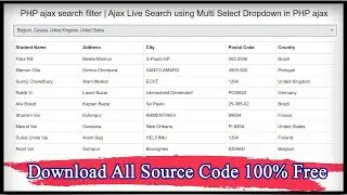 PHP ajax search filter | Ajax Live Search using Multi Select Dropdown in PHP ajax | Code Hunter