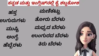 Hand 🤚vocabulary in Kannada and English 