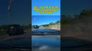 Driver ends up in the middle of a wild police chase #driving #youtubeshorts #ytshortsvideo #yt