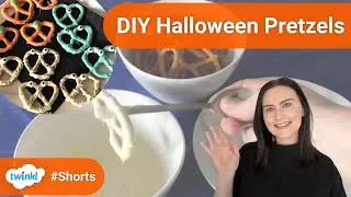 Making Halloween Pumpkin Pretzels #Shorts