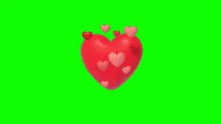 Love Heart Animation Effects Green Screen Background Loop HD