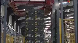 Reisopack: мод 2904 автоматическая линия стреппирования паллет с фруктами на конвейере