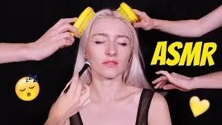 ПОЧУВСТВУЙ АСМР: звуки волос, массаж головы, кисточки. ASMR YOU CAN FEEL: hair play, head massage.