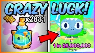 💎I USED *TONS* OF LUCK POTIONS III and got this…👑 (Pet Simulator 99)