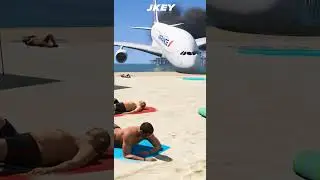 Emergency Landing on the beach after One Engine Failure GTA 5 #shorts