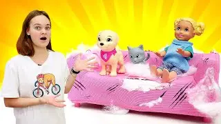 Сюрприз для куклы БАРБИ! Штеффи завела Питомцев! Новые игры для девочек. Смешные видео про кукол
