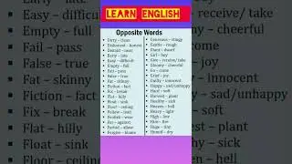 Opposite words in English |opposite words ||Educational video|Antonyms 