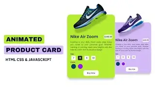 Animated Product Card Using HTML CSS & JavaScript | Creative Product Card UI Design | Ecommerce Card