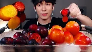 sub)【MUKBANG】CHERRY PLUM VS ORIGNAL PLUM | FRUITS REAL SOUNDS EATING SHOW