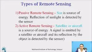 remote sensing  with types active vs passive sensors